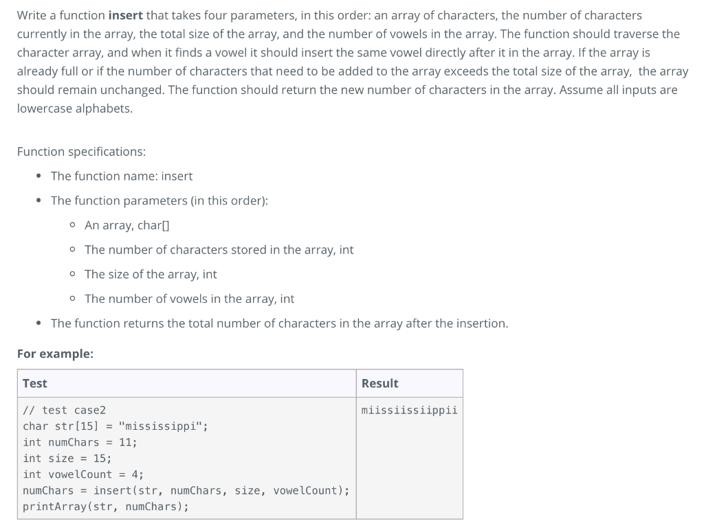 for a string. Then, it populates the elements of an integer array