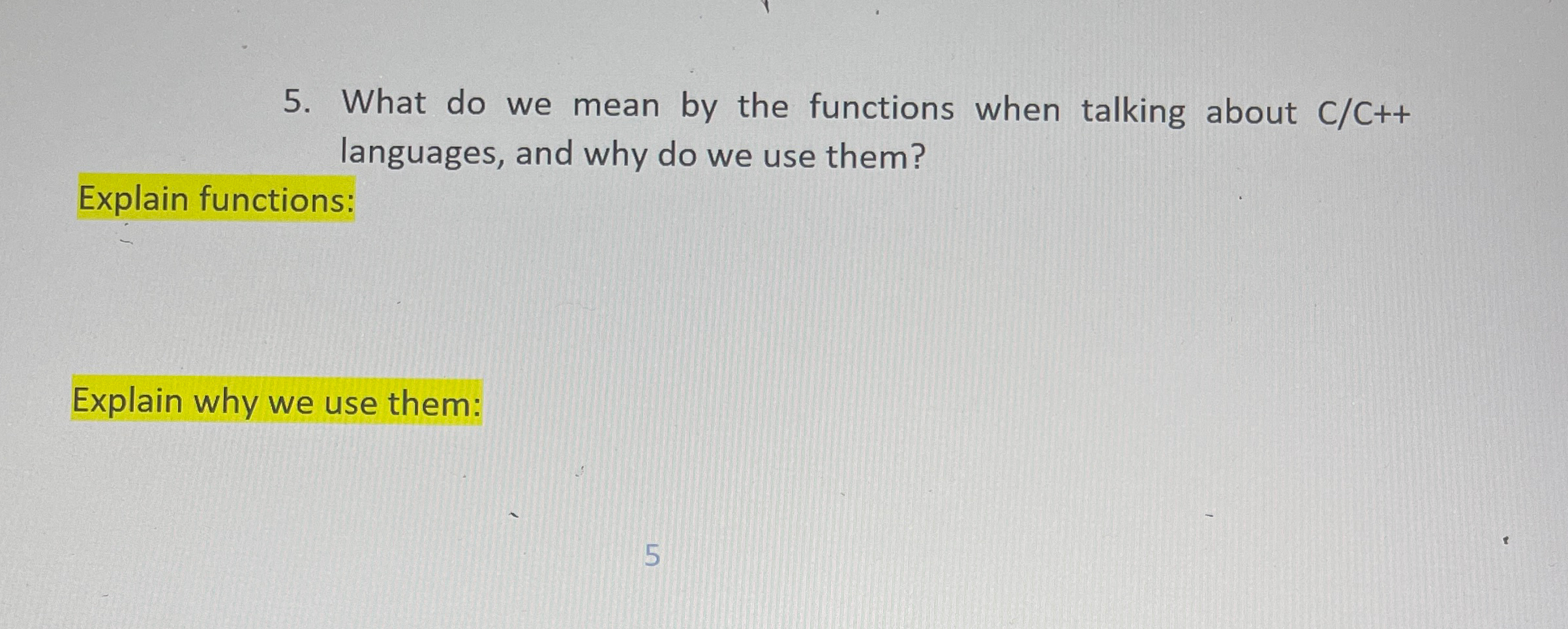  What do we mean by the functions when talking about CC++