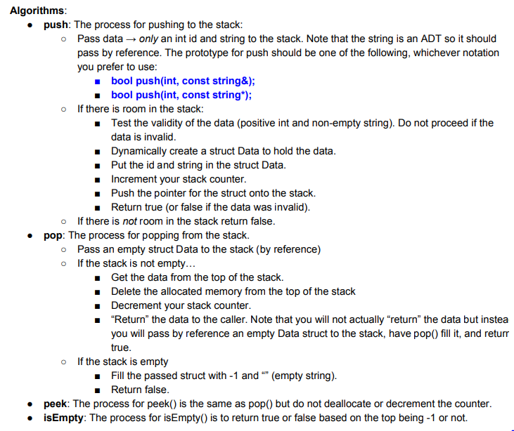 that will work with a struct data type called Data. The struct