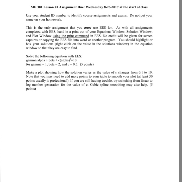  This is the only assignment that you must use EES for.