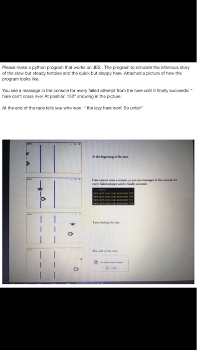  Please make a python program that works on JES. The program