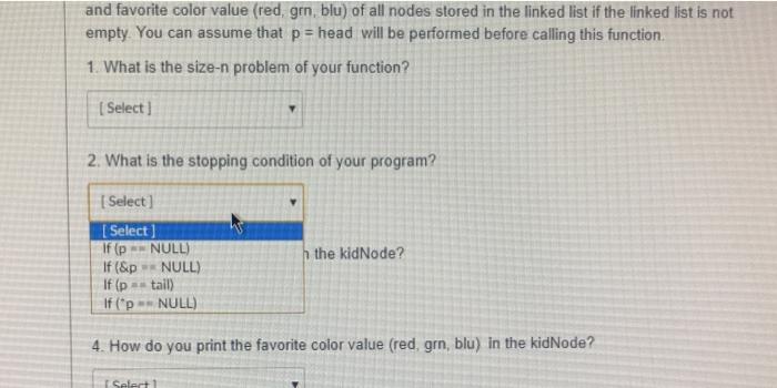 all nodes stored in the linked list if the linked list is