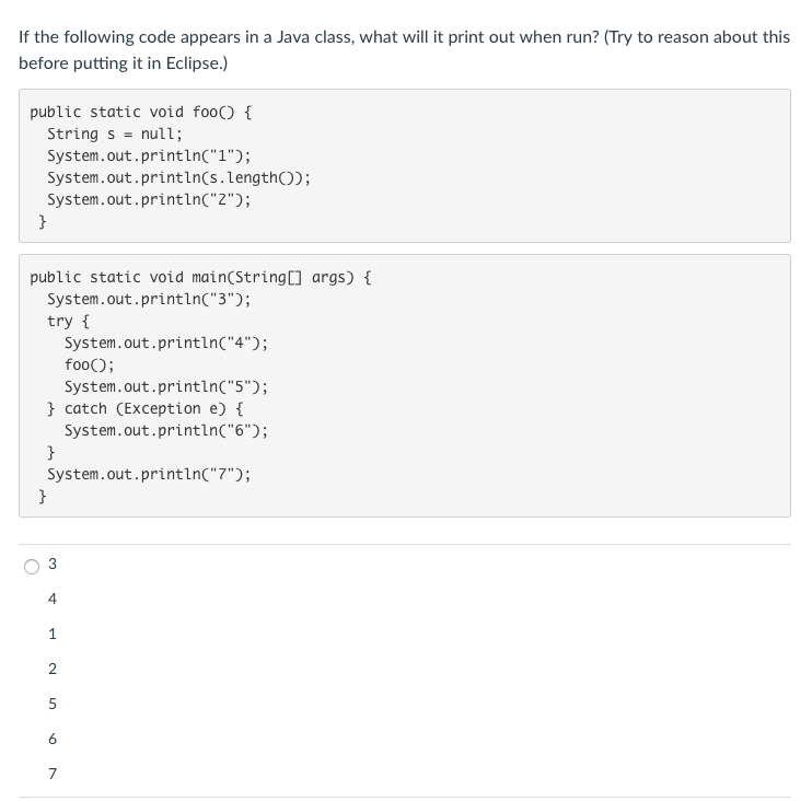 If the following code appears in a Java class, what wil