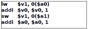In the snippet of MIPS assembler code below, how many times is