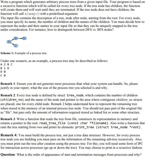  In C please, Remarks are just instructions Write a program which