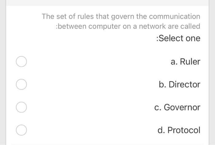 O False The set of rules that govern the communication between computer