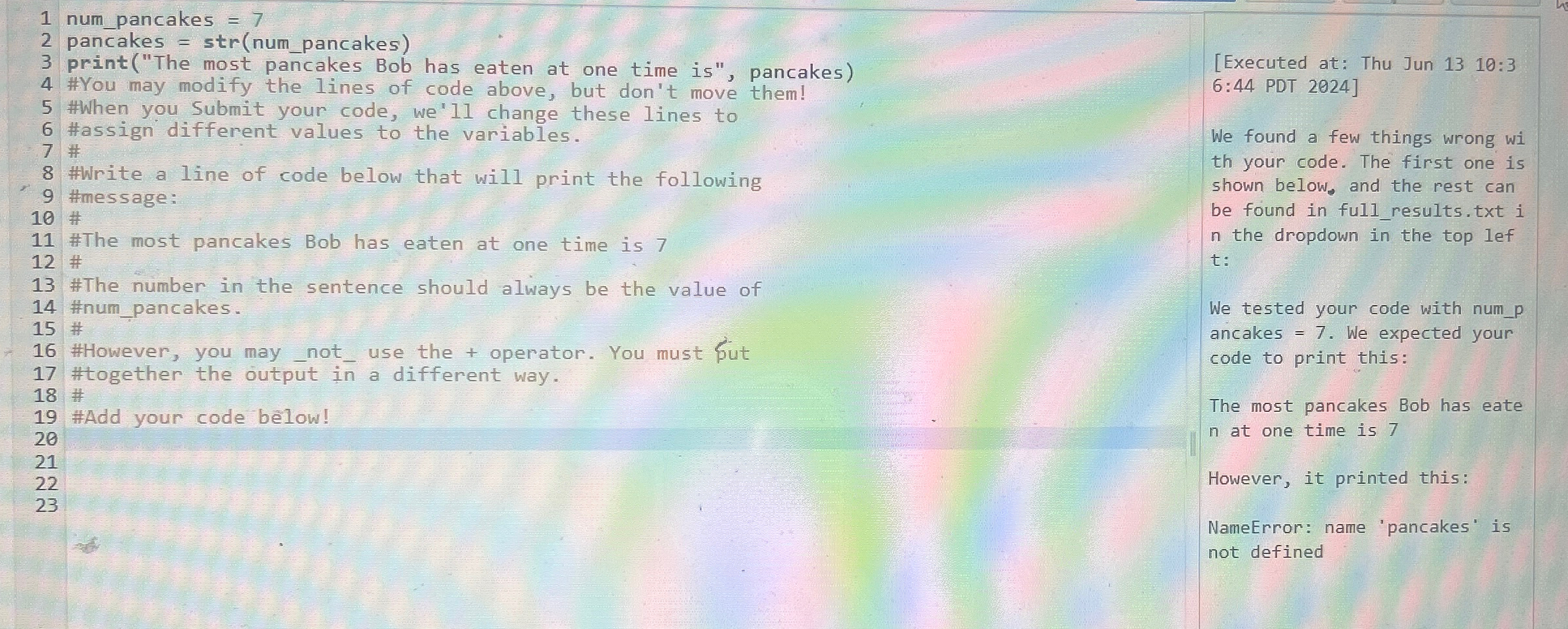  Does anyone know how to do this Python code? it runs