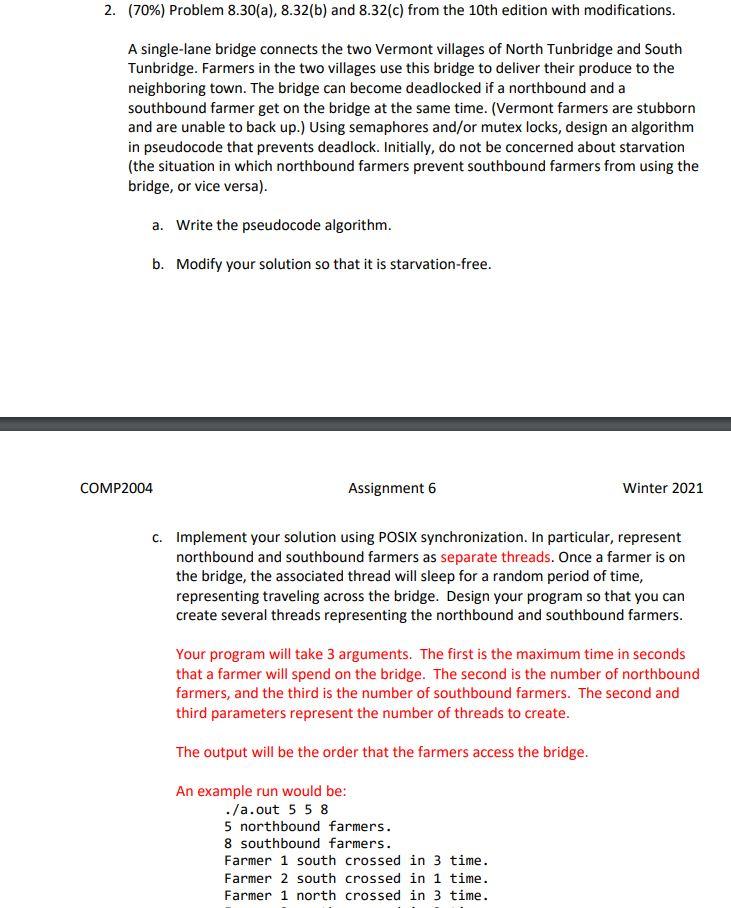  Please answer part c in C language 2. (70%) Problem 8.30(a),