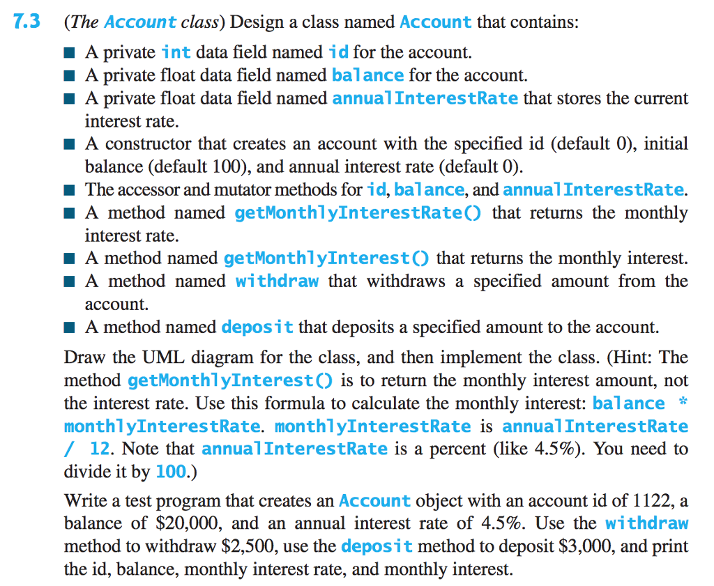 PYTHON PROGRAMMING (The Account class) Design a class named Account that contains: