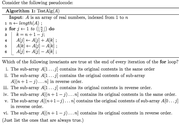 Test Algorithm Just list the ones that are always true Merge Sort