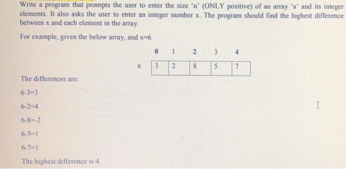  Write a program that prompts the user to enter the size