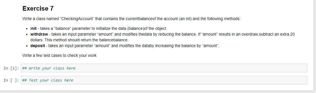  Python Checking Account Class. Write a class named CheckingAccount that contains