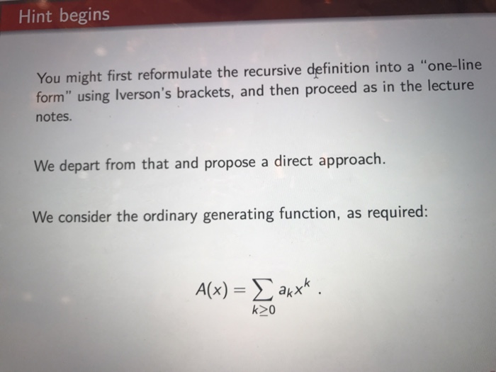 (10) k-1 3ak-1 ak with the initial condition ao 1. Verify the