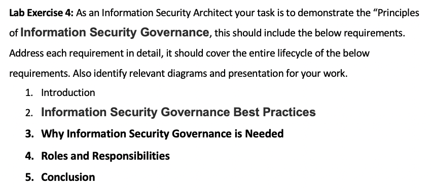 Report: Lab Exercise 4: As an Information Security Architect your task is
