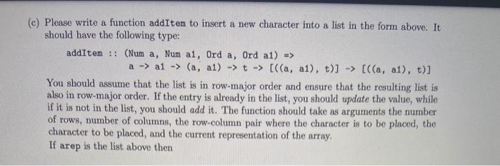 a two dimensional (sparse) array of characters in Haskell as a list