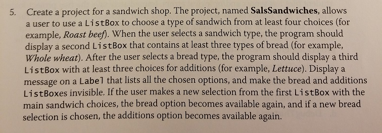 C#: Handling Events (GUI): Please include comments explaining your code. Create a