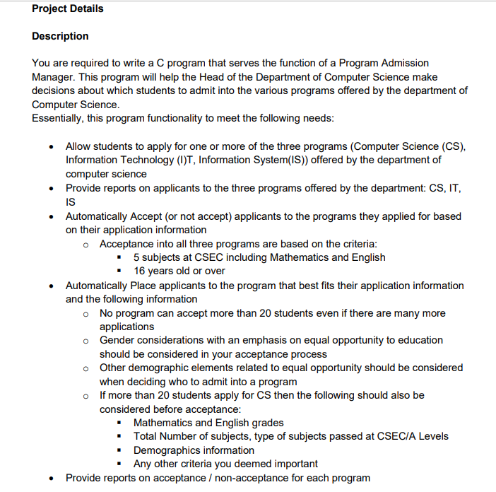 escription ou are required to write a C program that serves