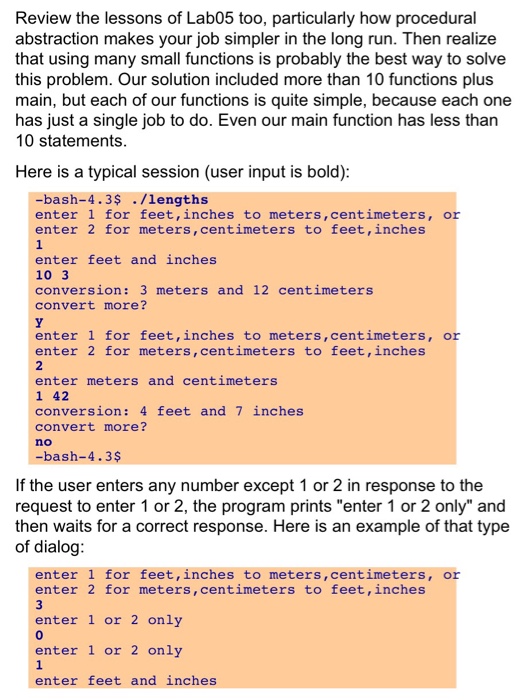 Result should match the sample runs "Write a program that asks the