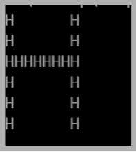  Write a program named BigLetter that displays a large letter composed