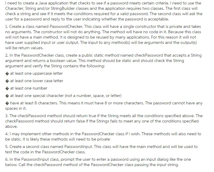  I need to create a Java application that checks to see