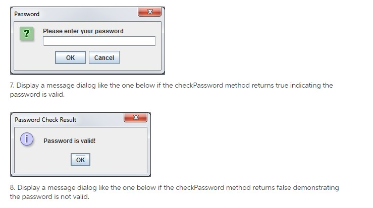 if a password meets certain criteria. need to use the Character, String