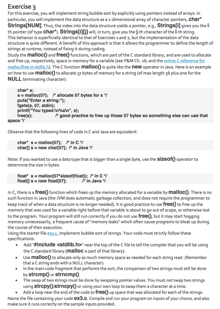  Here is the code to get started: Exercise 3 For this