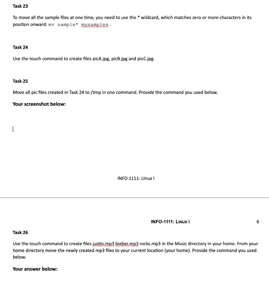  Task 23 To move all the sample files at one time,