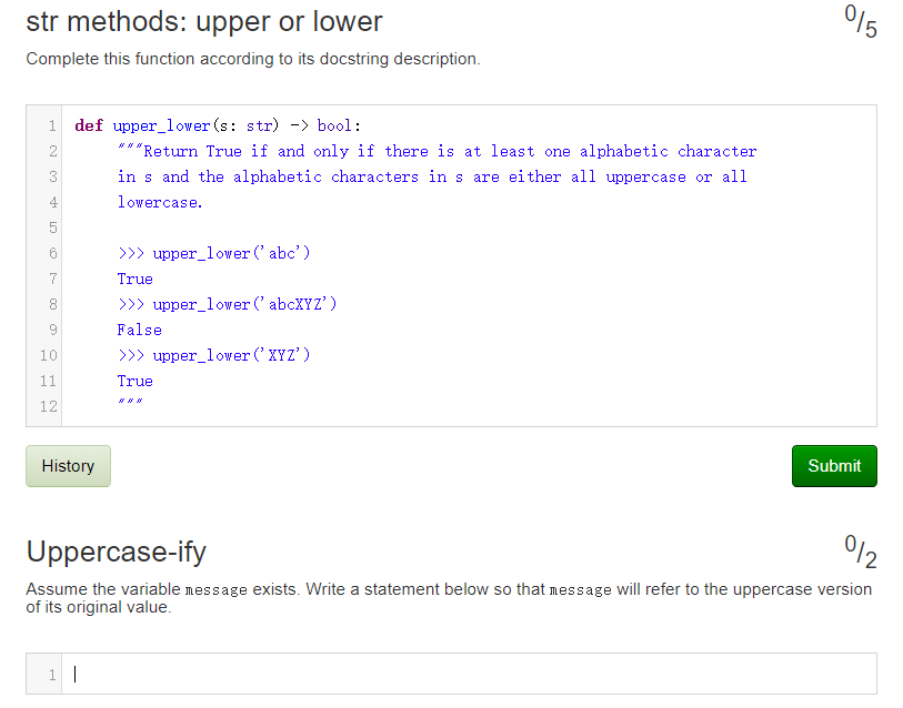 015 str methods: upper or lower Complete this function according to