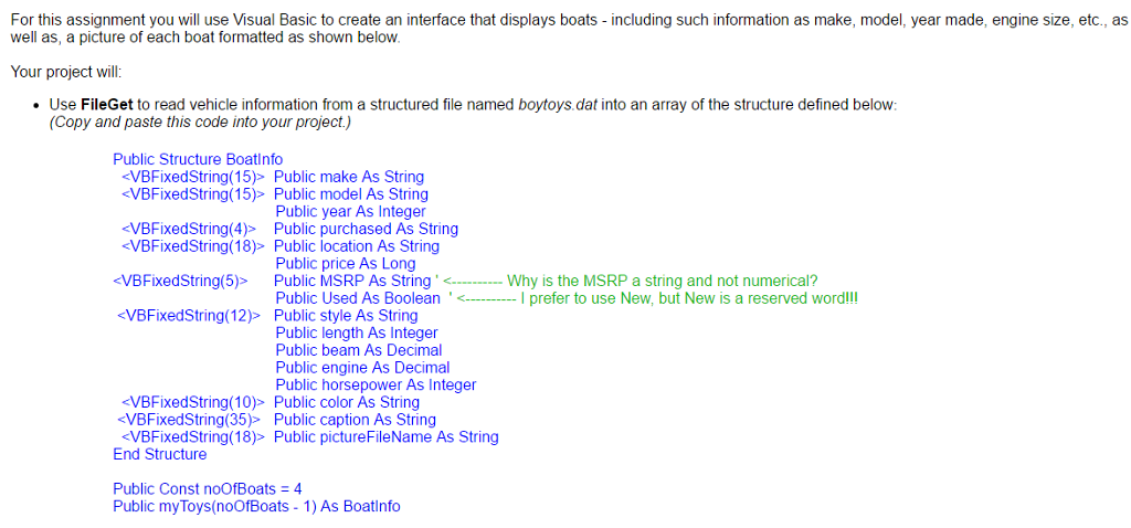 I need ato write a visual basic code which meets guidlines