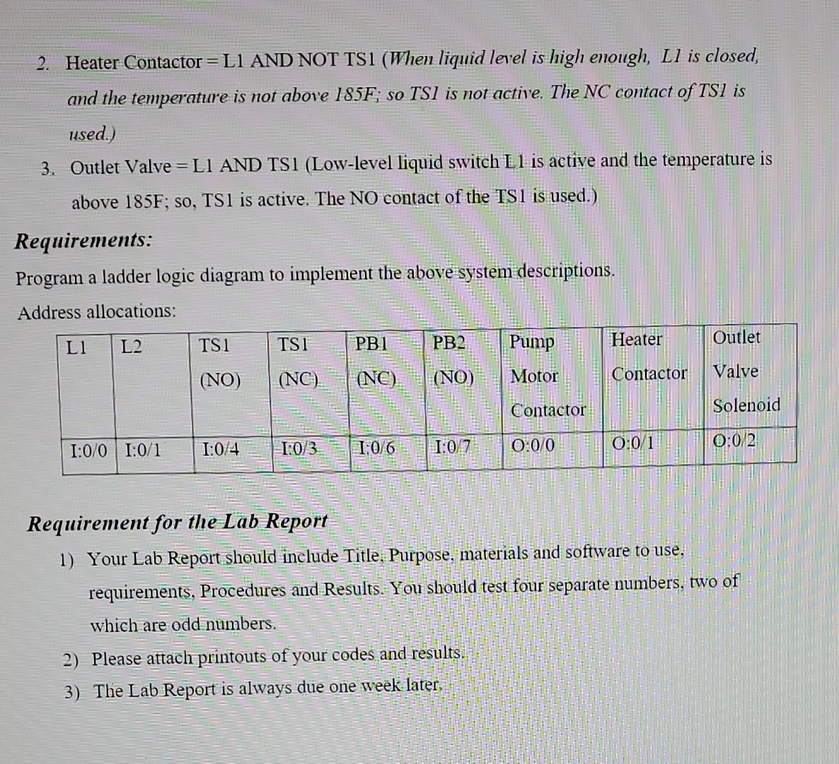 a PLC programming exercise using Micrologix and RSLogix Micro software Material and