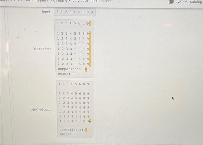 the array (no duplicates) 2. Output the array. 3. Perform an insertion