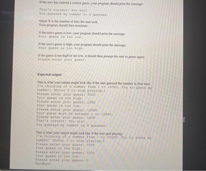"Guess my number." Your program should choose a "secret number", a positive