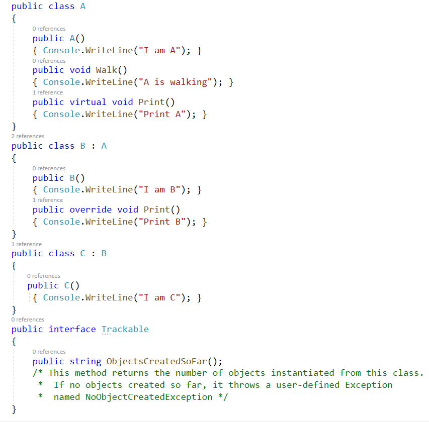 In C# Language Understand the code below and answer the following questions.