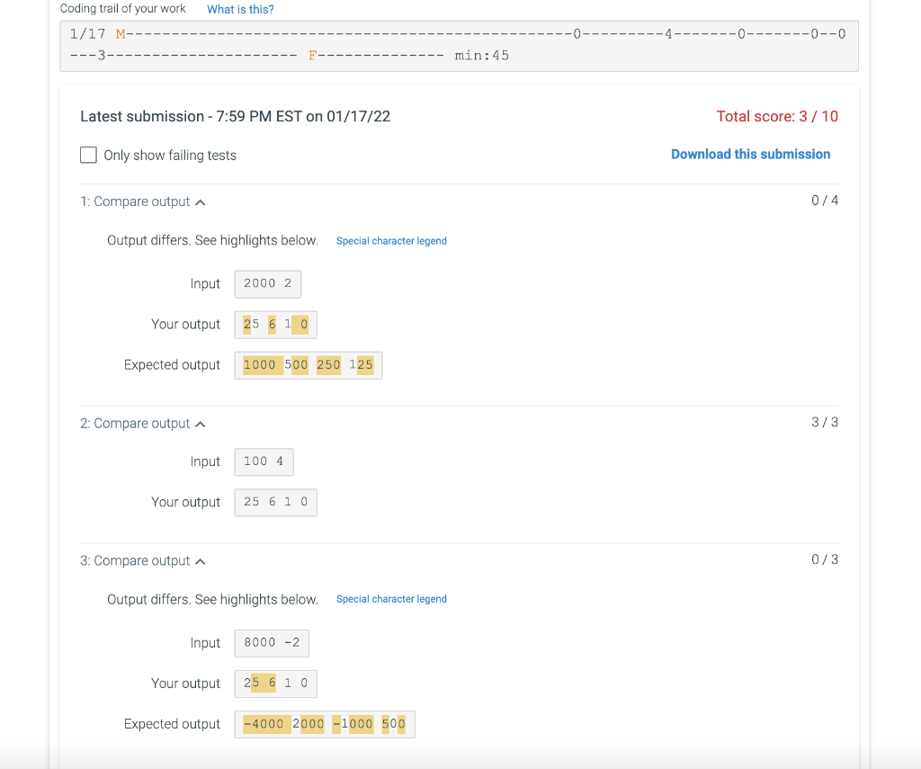 x as input, and output userNum divided by x four times. Ex:
