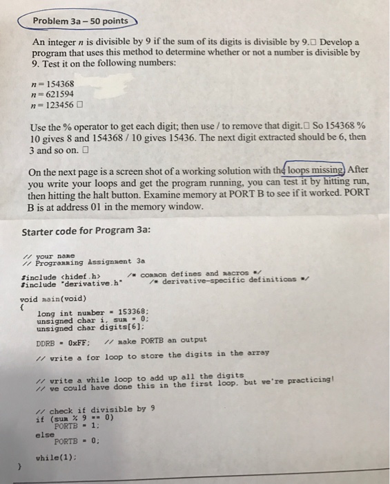  Use CodeWarrior to solve the question An integer n is divisible