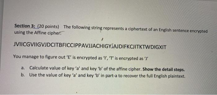 Please reply as soon as possible Section 3: (20 points) The following