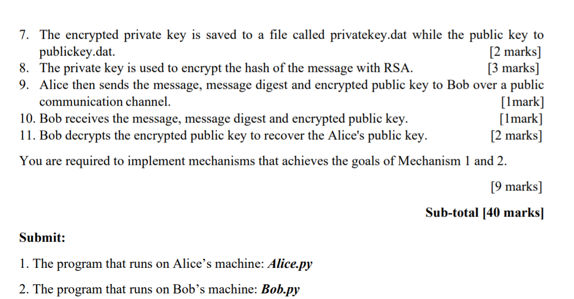 this exercise Alice will send a short message to Bob. The message