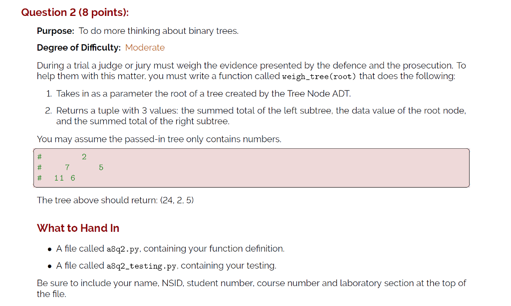 Python 3.x Binary Trees Treenode.py: def create(data, left=None, right=None): """ Create a