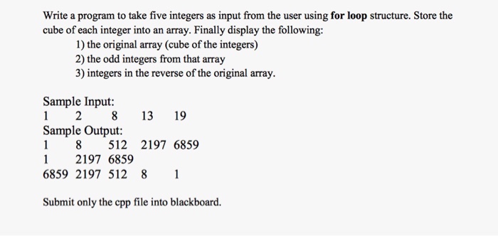  Use c++ using visual studio Write a program to take five