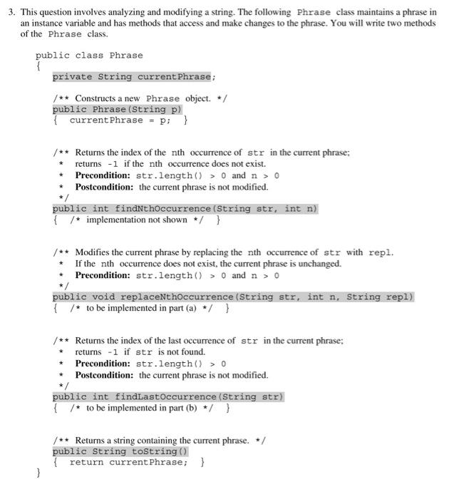 question part A part B 3. This question involves analyzing and modifying