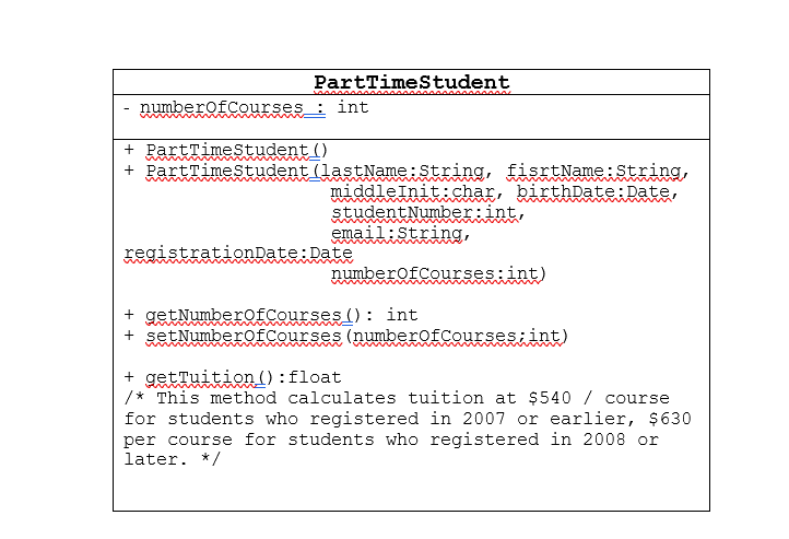 fisrtName : String, middlelnit : char, birth Date : Date) + getLastName)