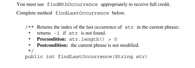 public private String current Phrase; /** Constructs a new Phrase object. */