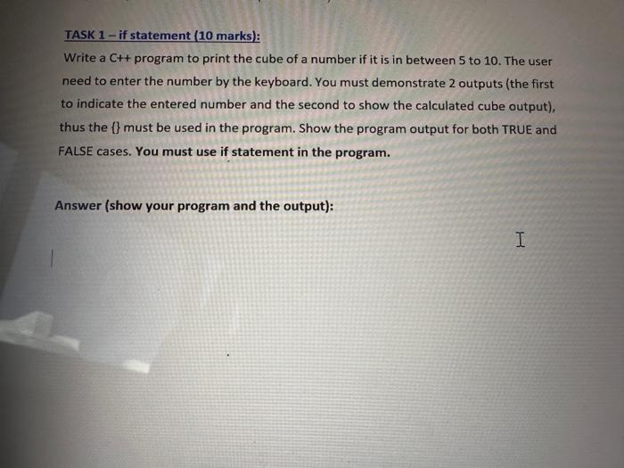 help me with coding TASK 1 - if statement ( 10 marks):