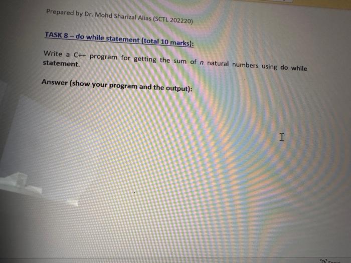if statement in the program. Answer (show your program and the output):