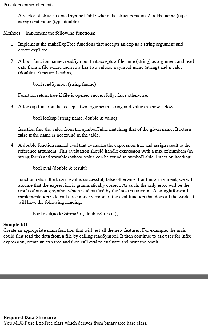  In C++ please Example output: please enter data file name: symbols.txt