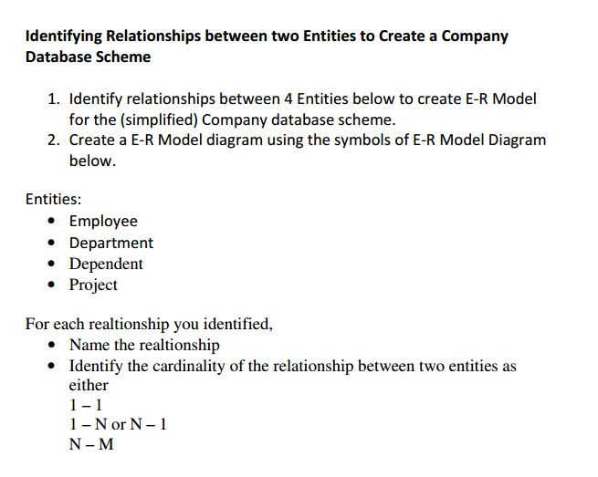 Identifying Relationships between two Entities to Create a Company Database Scheme