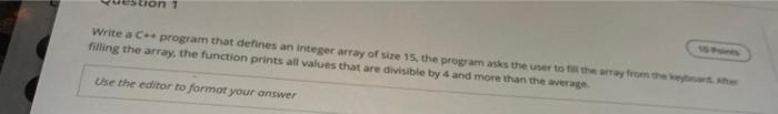  on 1 Write a C program that defines an integer array