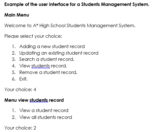 simple database (a text file). The system manages to dynamically input record/data