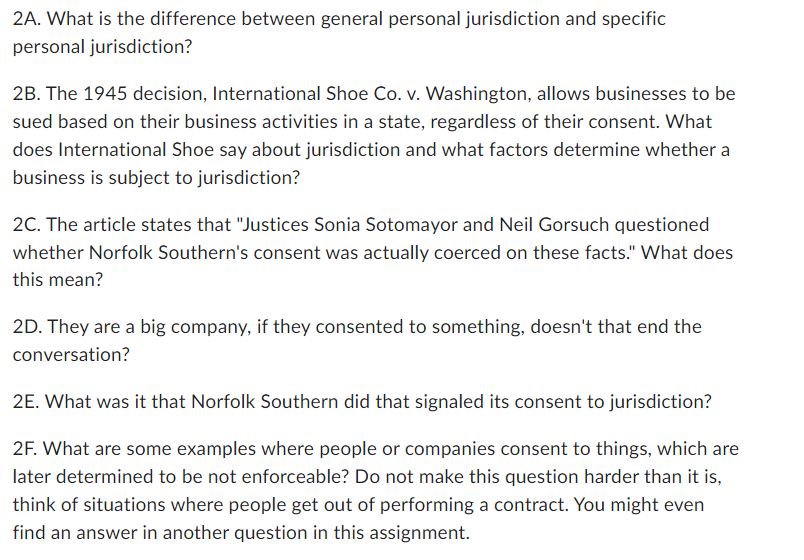 I ONLY NEED QUESTION 2F! I ONLY NEED QUESTION 2F! 2A. What