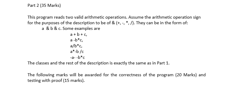 this question in addition to main class you should create two classes
